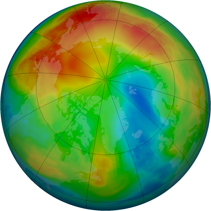 Arctic ozone map for 10 January 1987